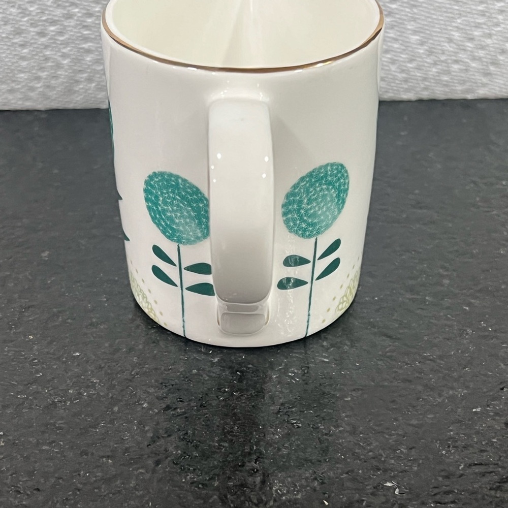 Grace's Teaware Summertime Serenity Fine Ceramic Creamer Teal White Floral Vtg - Picture 5 of 6